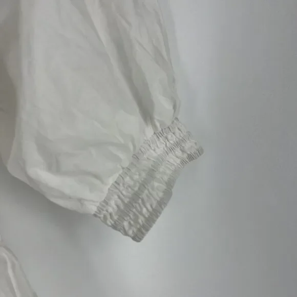 Free People Dress Size XS Womens White Midi Maxi Open Back Puff Sleeve Romantic - Picture 4 of 11